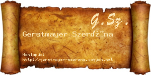 Gerstmayer Szeréna névjegykártya